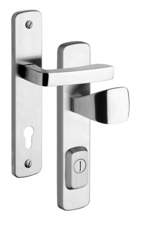Kování bezpečnostní R1 ASTRA klika/madlo H 72 mm vložka chrom nerez 0100 (R R17AMCBV) - Kliky, okenní a dveřní kování, panty Kování dveřní Kování dveřní bezpečnostní